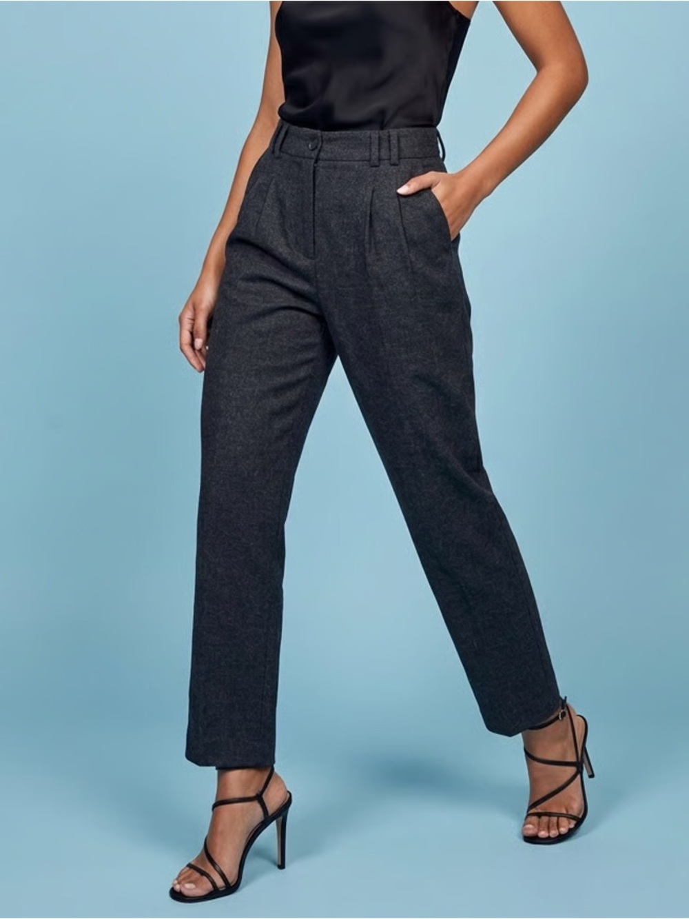 ZARA | Charcoal Gray Knit Trouser Dress Pants Sz M